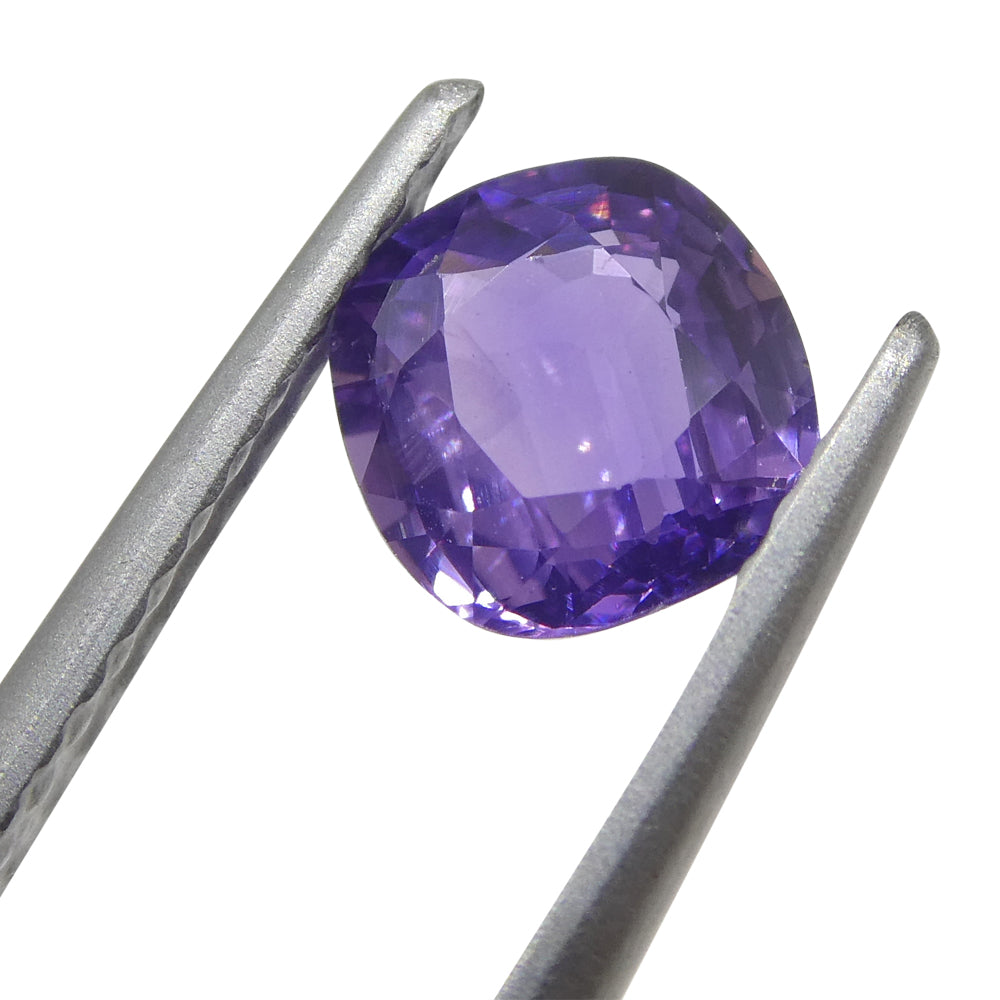 0.87ct Square Cushion Purple Sapphire from East Africa, Unheated - Skyjems Wholesale Gemstones