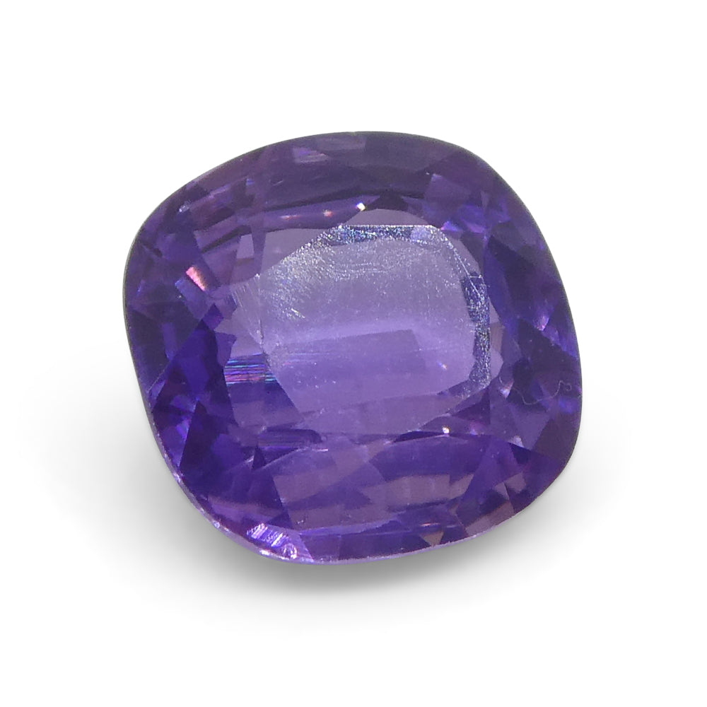 0.87ct Square Cushion Purple Sapphire from East Africa, Unheated - Skyjems Wholesale Gemstones