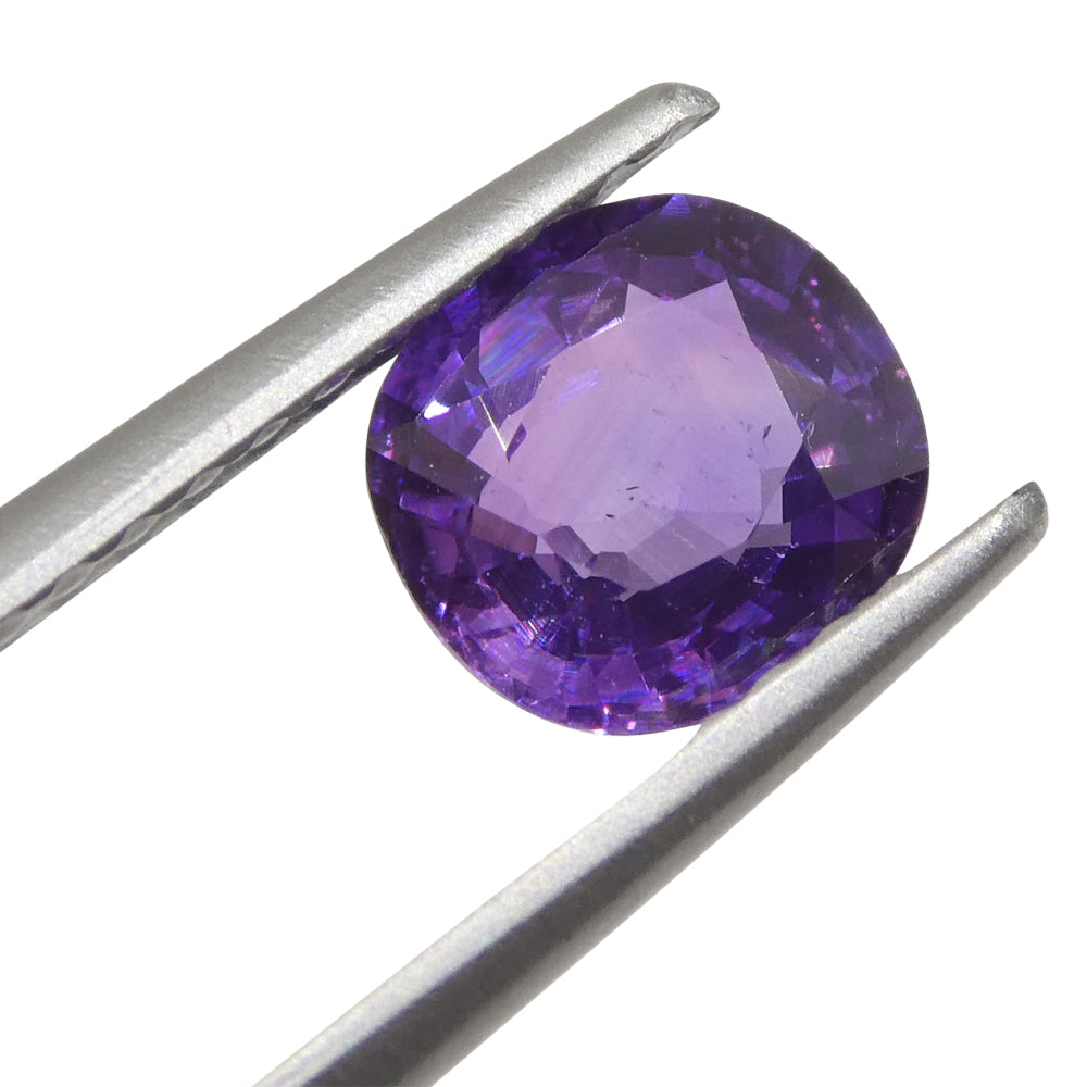 0.97ct Unheated Purple Cushion Sapphire from East Africa, premium gemstone by SkyJems Canadian gem specialists