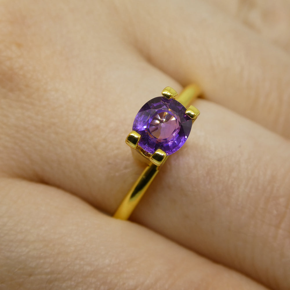 0.97ct Cushion Purple Sapphire from East Africa, Unheated - Skyjems Wholesale Gemstones