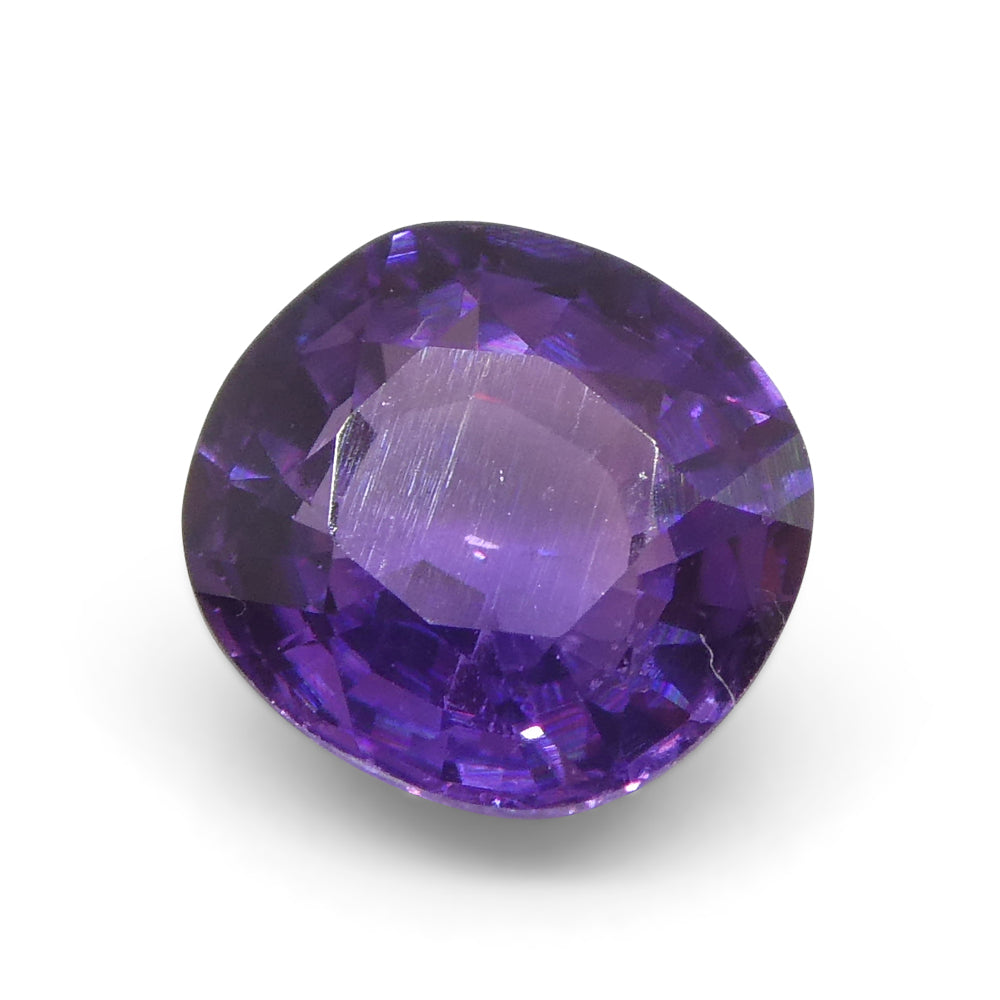 0.97ct Cushion Purple Sapphire from East Africa, Unheated - Skyjems Wholesale Gemstones
