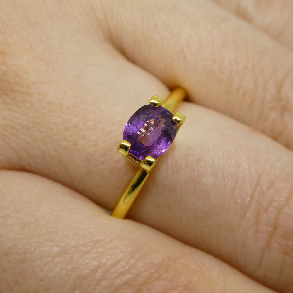 0.96ct Cushion Purple Sapphire from East Africa, Unheated - Skyjems Wholesale Gemstones