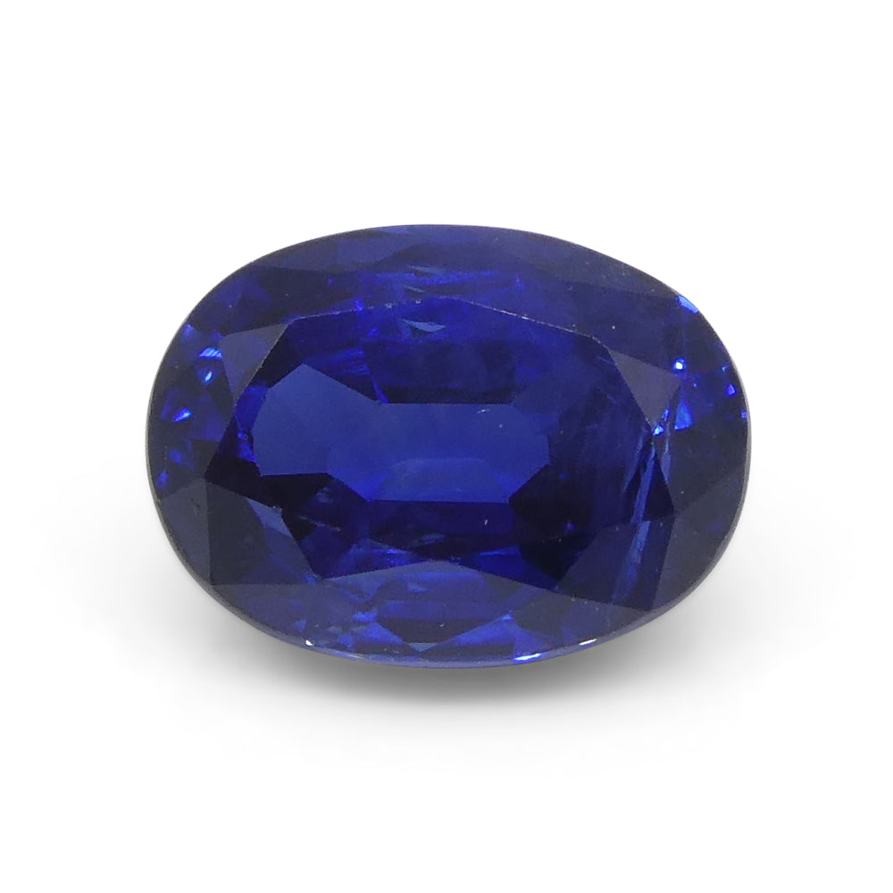 1.38ct Nigerian Blue Sapphire Oval Cut, Vivid Medium-Dark Color | Premium Gemstone by SkyJems Canada
