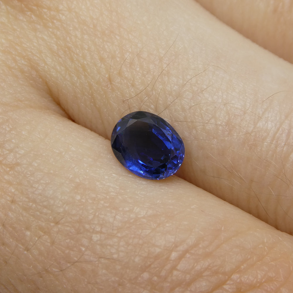 1.35ct Nigerian Blue Cushion Sapphire, premium heated gemstone from SkyJems Canadian gem specialists
