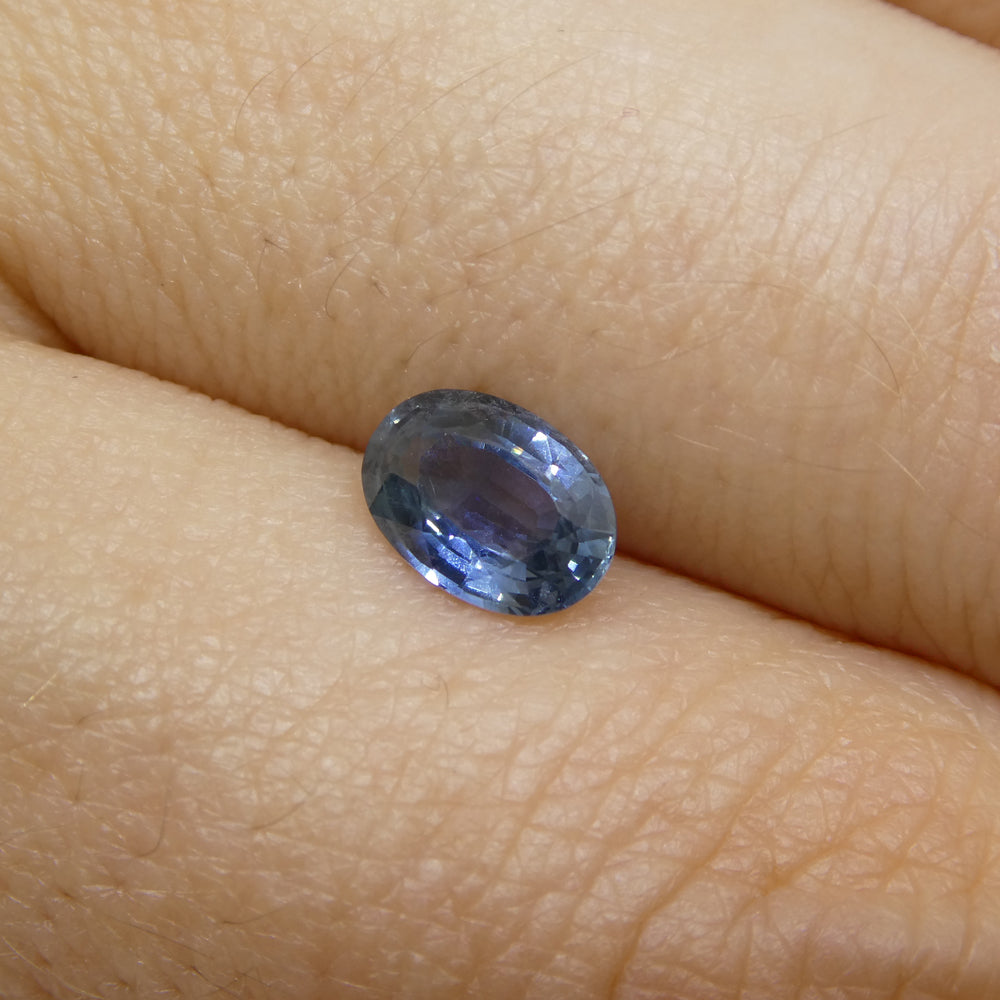 0.87ct Oval Blue Sapphire from Thailand, heated gemstone by SkyJems - premium blue corundum in modified step cut