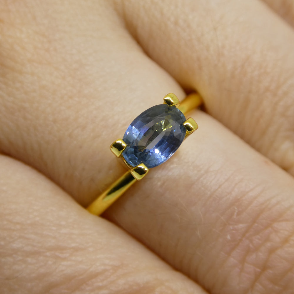0.87ct Blue Oval Sapphire from Thailand, premium heated gemstone by SkyJems Canadian gem specialists