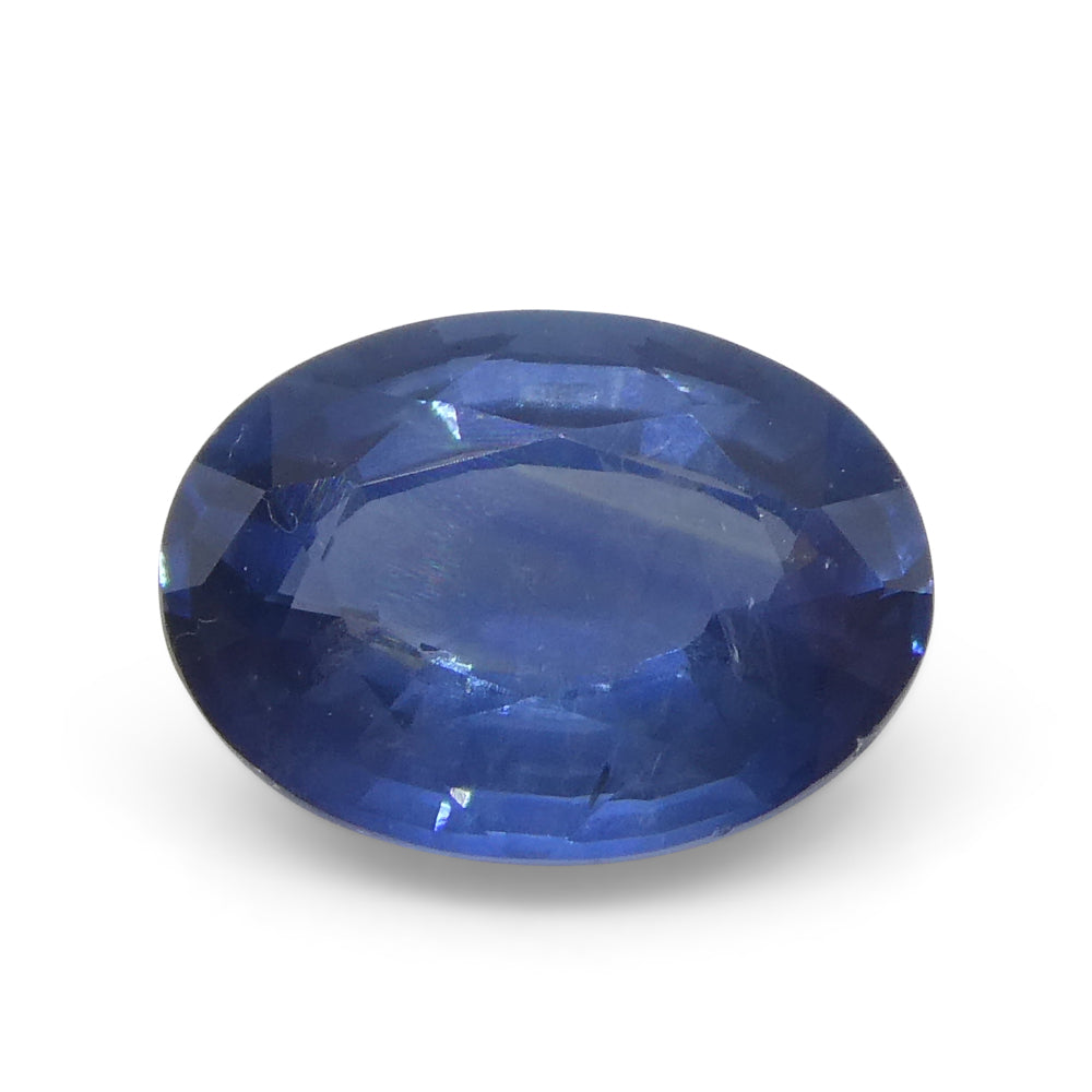0.9ct Oval Blue Sapphire from Thailand, premium heated gemstone by SkyJems, classic blue corundum in modified step cut