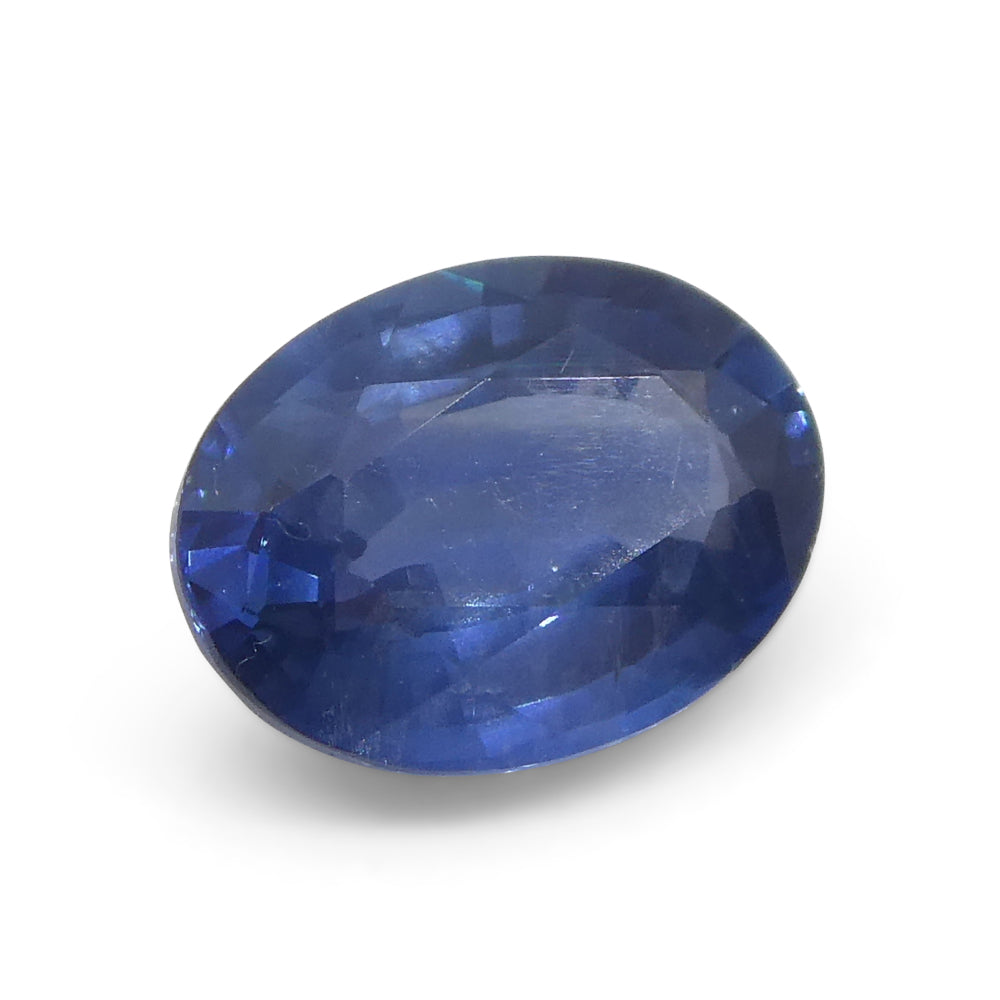 0.9ct Oval Blue Sapphire from Thailand, premium heated gemstone by SkyJems, classic blue corundum in modified step cut