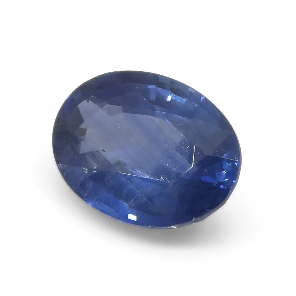 0.9ct Oval Blue Sapphire from Thailand, premium heated gemstone by SkyJems, classic blue corundum in modified step cut