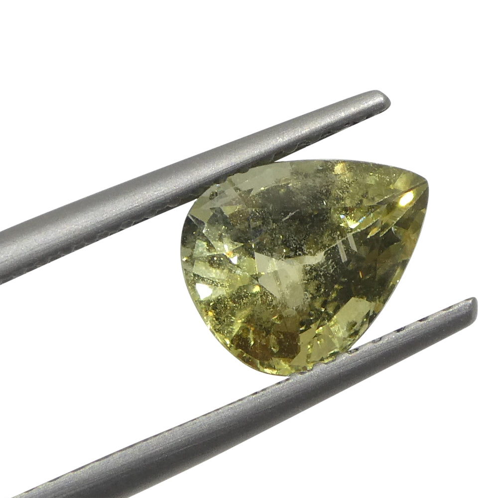 2.3ct Unheated Yellow Sapphire from Tanzania, Pear Shape - Premium Gemstone by SkyJems Canadian Gem Experts