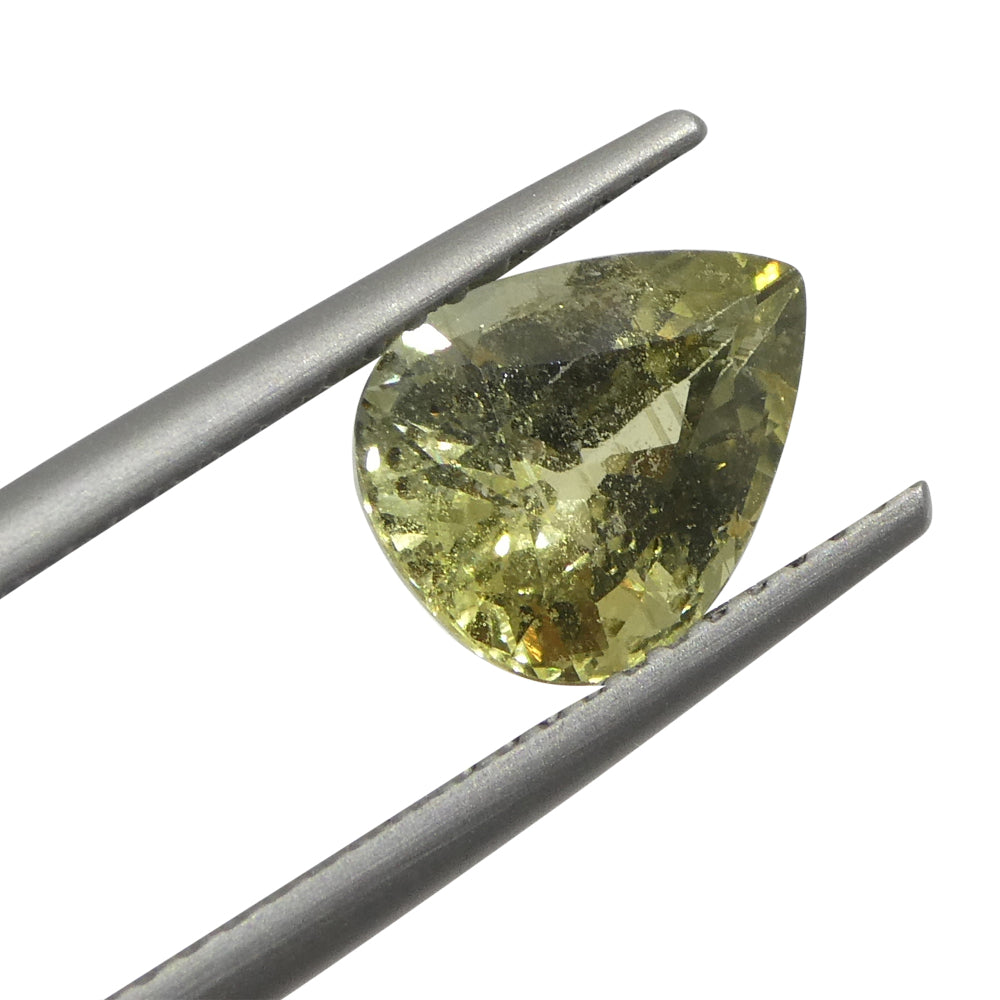 2.3ct Unheated Yellow Sapphire from Tanzania, Pear Shape | Premium Gemstone by SkyJems Canadian Gem Experts