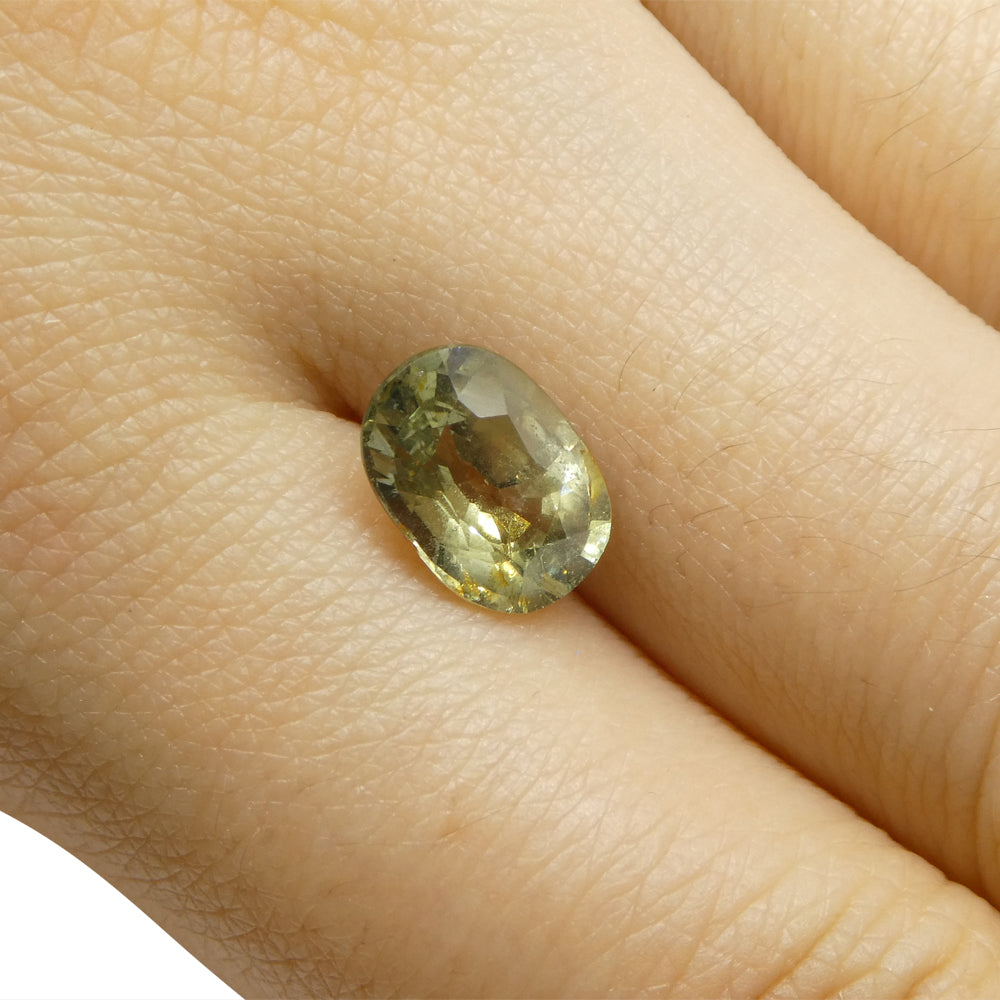 2.61ct Oval Green Sapphire from Tanzania, unheated natural gemstone by SkyJems Canadian gem specialists