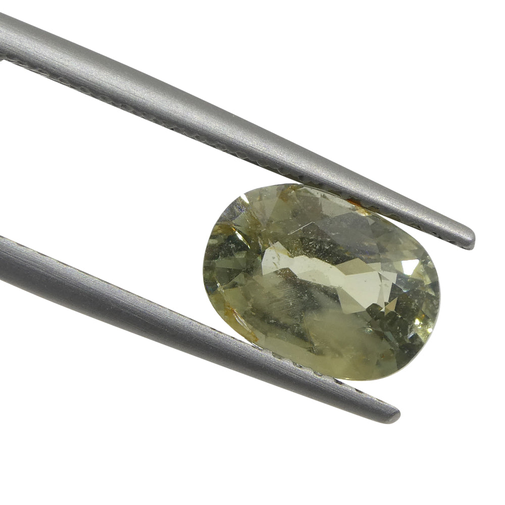 2.61ct Oval Green Tanzanian Sapphire, unheated natural gemstone from SkyJems Canadian gem specialists