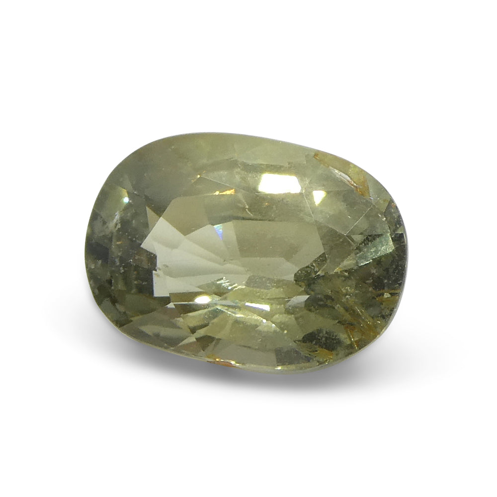 2.61ct Oval Green Sapphire from Tanzania, unheated natural gemstone by SkyJems, premium Canadian colored gem specialists