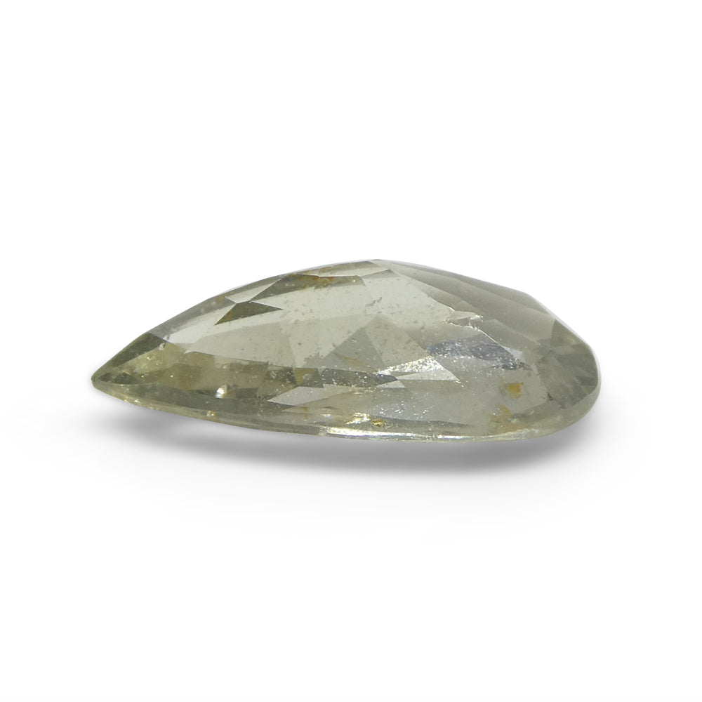 2.95ct Tanzanian Green Sapphire, Pear Shape, Unheated Natural Gemstone by SkyJems Canadian Gem Experts
