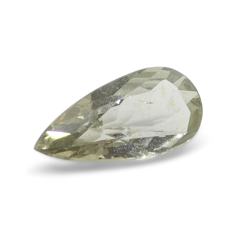 2.95ct Tanzanian Green Sapphire, Pear Shape, Unheated Natural Gemstone by SkyJems Canadian Gem Experts