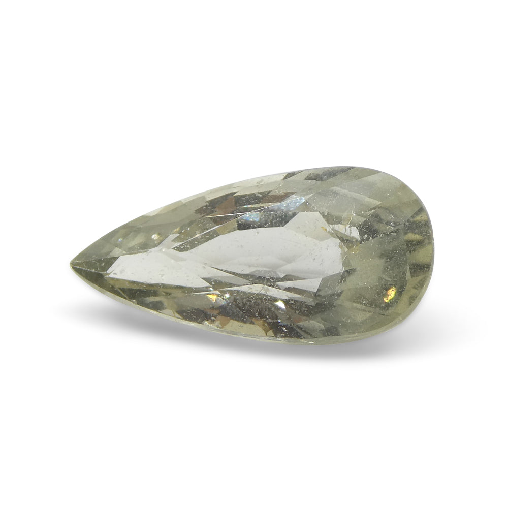 2.95ct Tanzanian Green Sapphire, Pear Cut Unheated Gemstone from SkyJems Canadian Gem Specialists