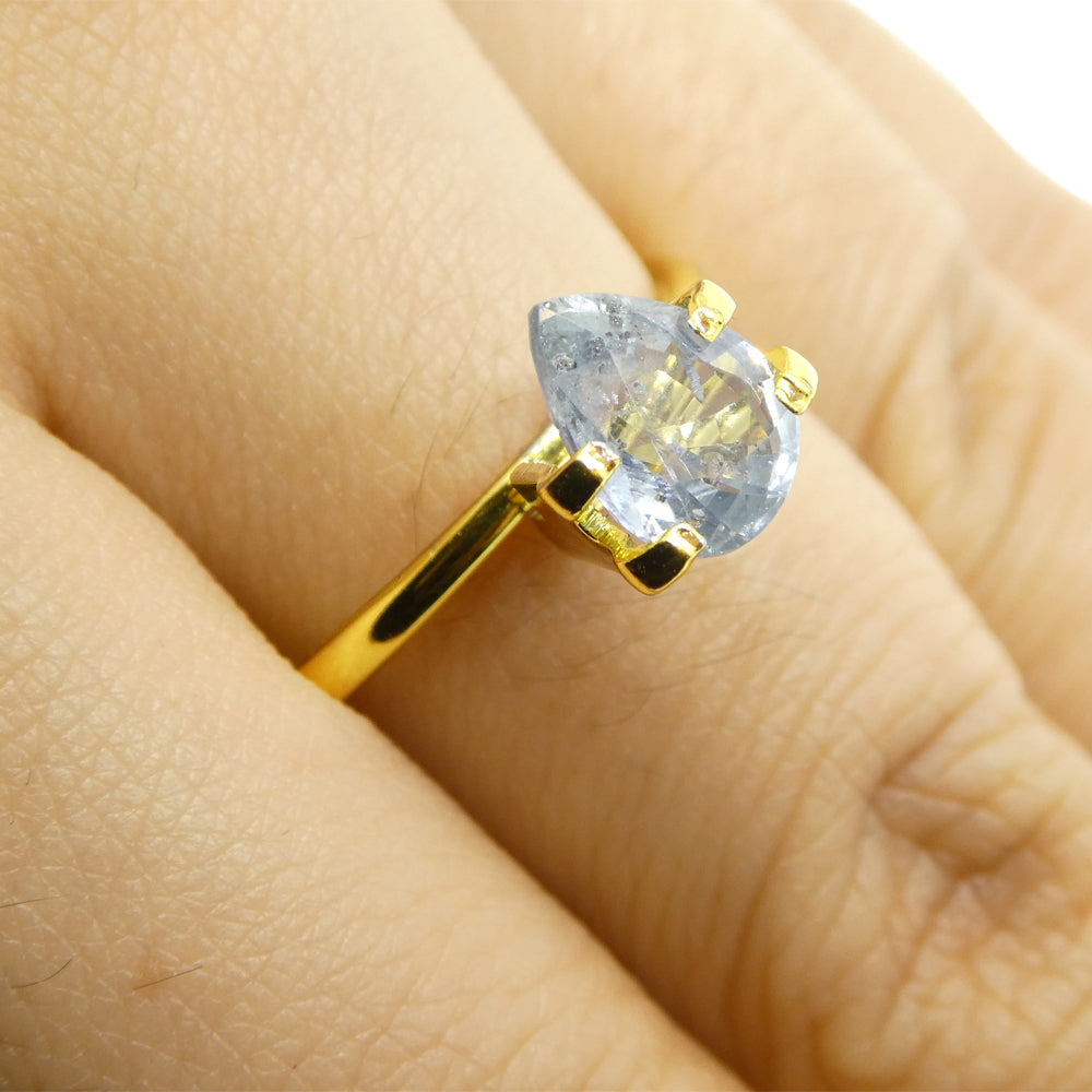 1.76ct Pear Blue Sapphire from Umba, Tanzania - Unheated Natural Gemstone by SkyJems Canadian Gem Specialists