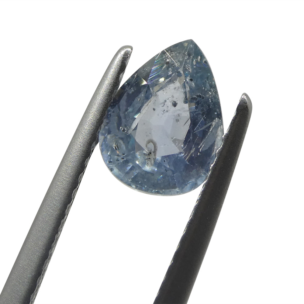 1.76ct Pear Blue Sapphire from Umba, Tanzania - Unheated Tanzanian Gem by SkyJems, Rare Corundum Collector's Stone