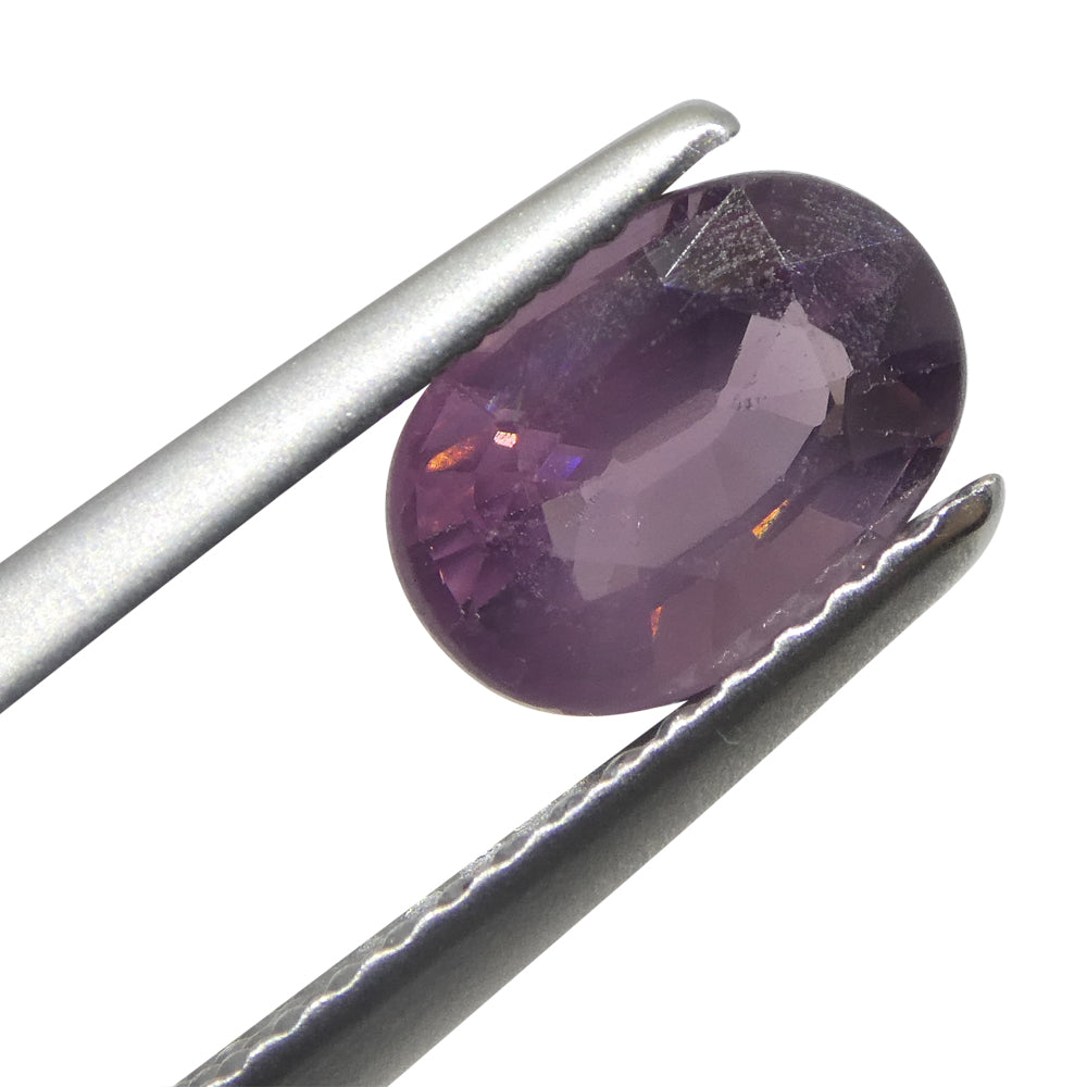 1.46ct Oval Purplish-Pink Sapphire from Umba, Tanzania - Skyjems Wholesale Gemstones