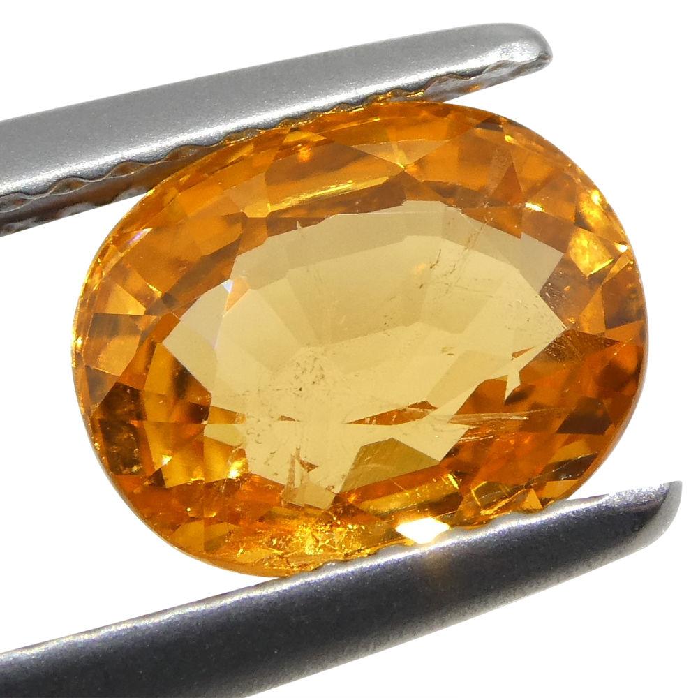 2.55 ct Oval Vivid Fanta Orange Spessartite/Spessartine Garnet - Skyjems Wholesale Gemstones