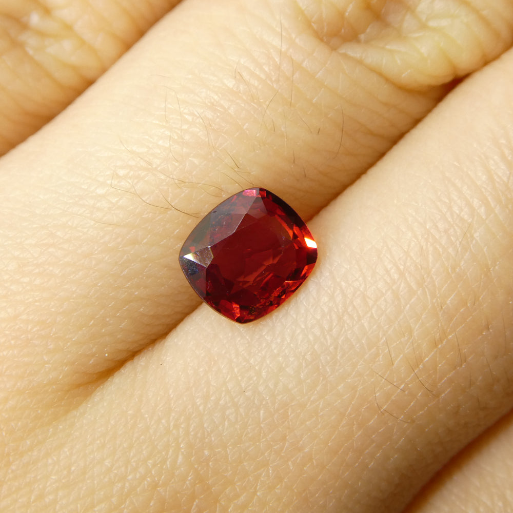 1.1ct Cushion Red Jedi Spinel from Sri Lanka, rare gem by SkyJems, premium quality unheated Ceylon gemstone
