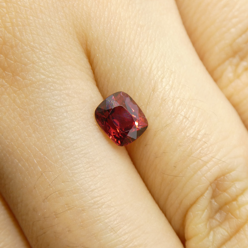 1.08ct Cushion Red Jedi Spinel from Sri Lanka, vibrant gem by SkyJems, premium Canadian colored stone specialists