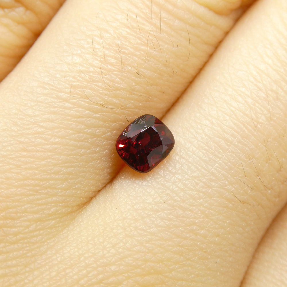 0.82ct Cushion Red Jedi Spinel from Sri Lanka, premium gem by SkyJems, rare collector-quality natural unheated stone