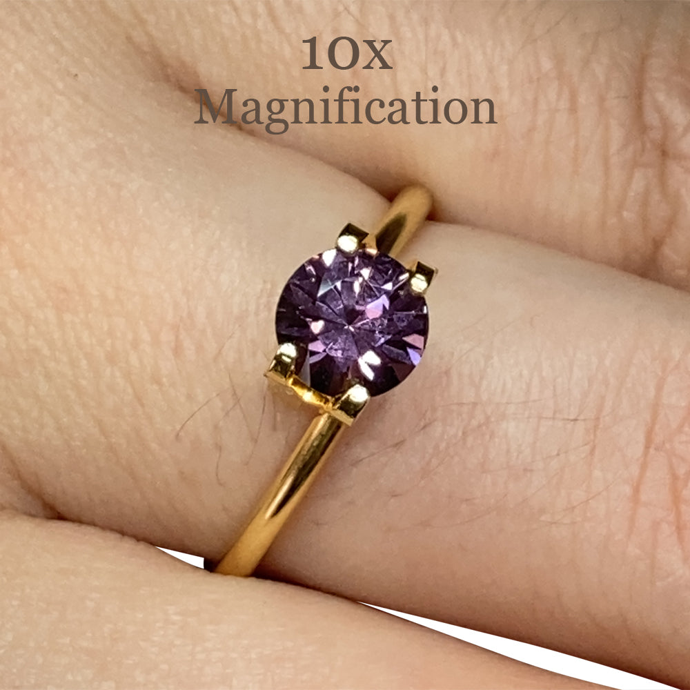 0.92ct Violet Round Spinel from Tanzania, Mixed Cut Gemstone by SkyJems Canadian Fine Jewellery