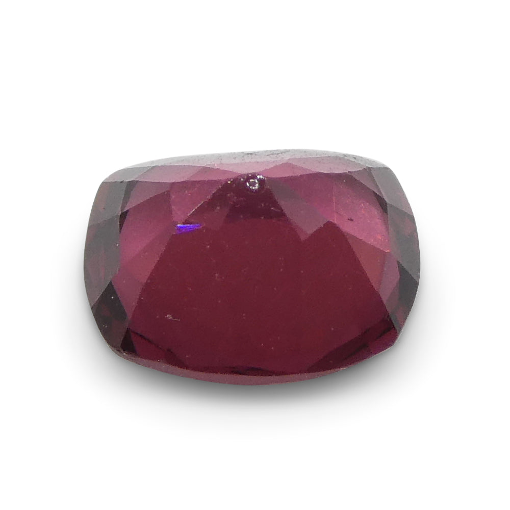 0.78ct Slightly Purple Red Cushion Spinel from Sri Lanka, precision-cut gemstone by SkyJems Canadian gem specialists
