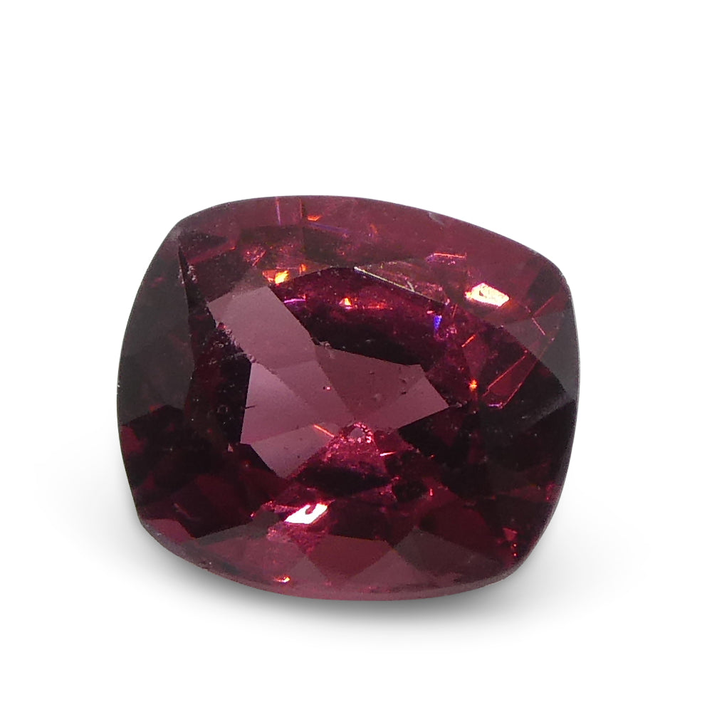 0.78ct Slightly Purple Red Cushion Spinel from Sri Lanka, precision-cut gemstone by SkyJems Canadian gem specialists