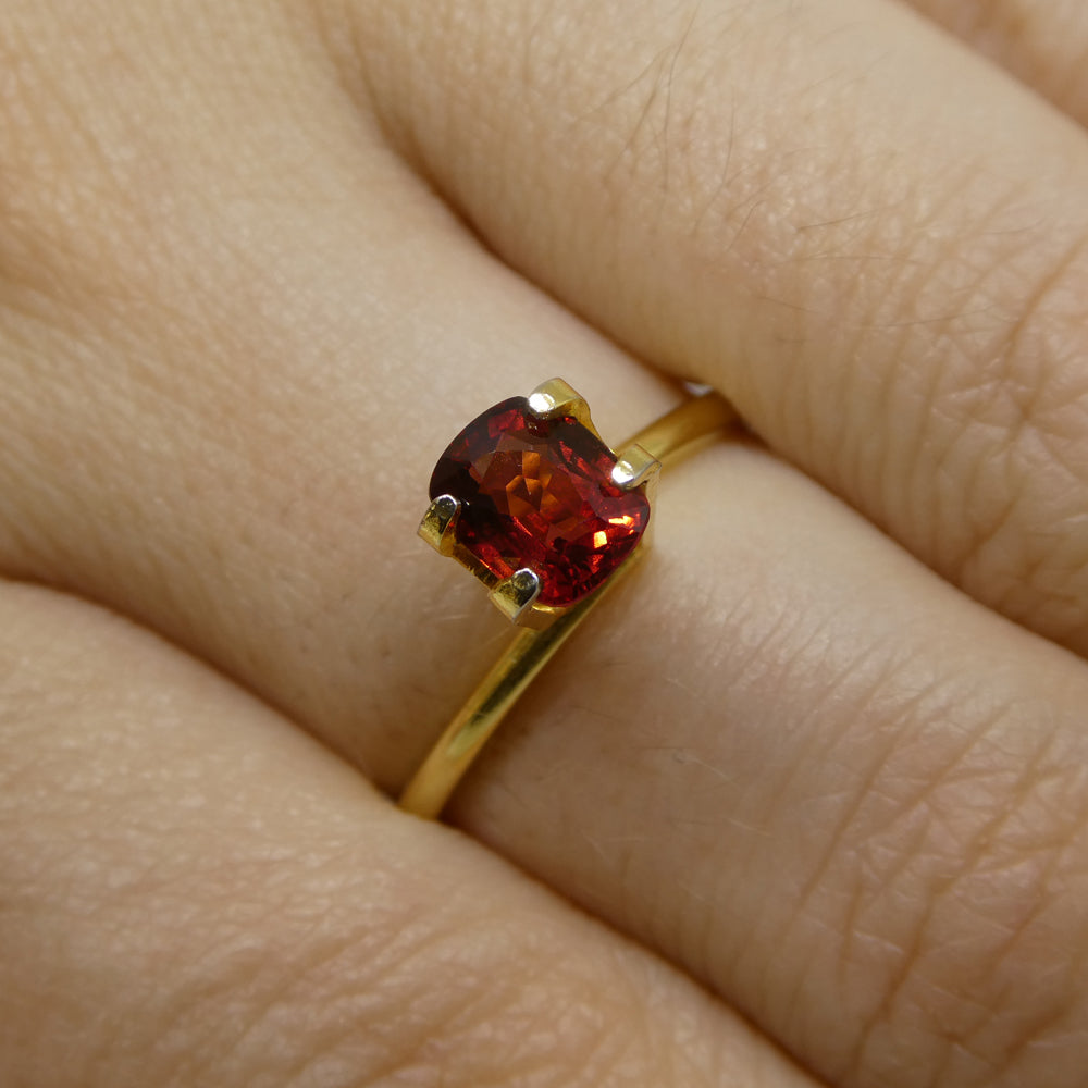 0.98ct Slightly Purple Red Cushion Spinel from Sri Lanka, precision-cut gemstone by SkyJems Canadian gem specialists
