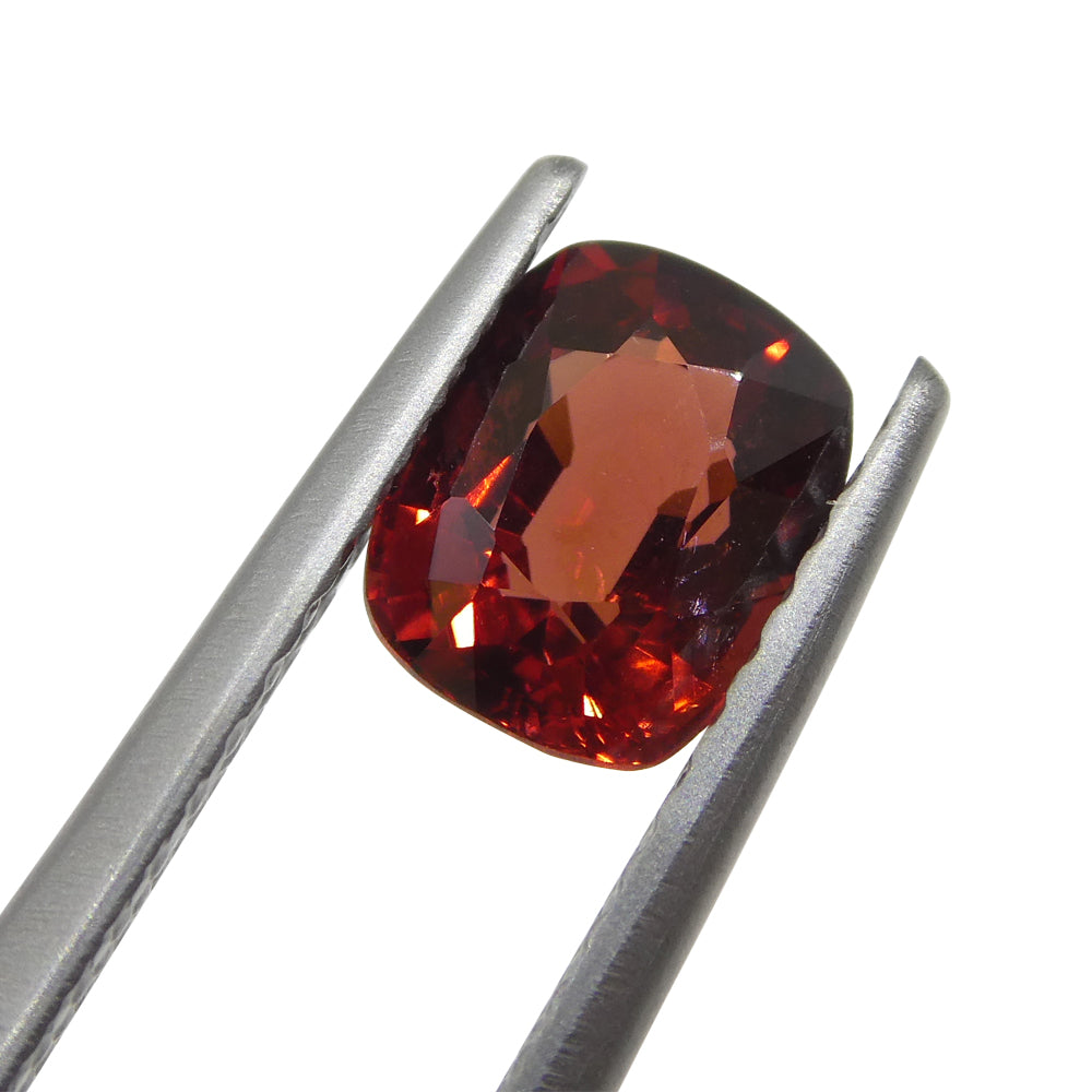 0.98ct Slightly Purple Red Cushion Spinel from Sri Lanka, precision-cut gemstone by SkyJems Canadian gem specialists