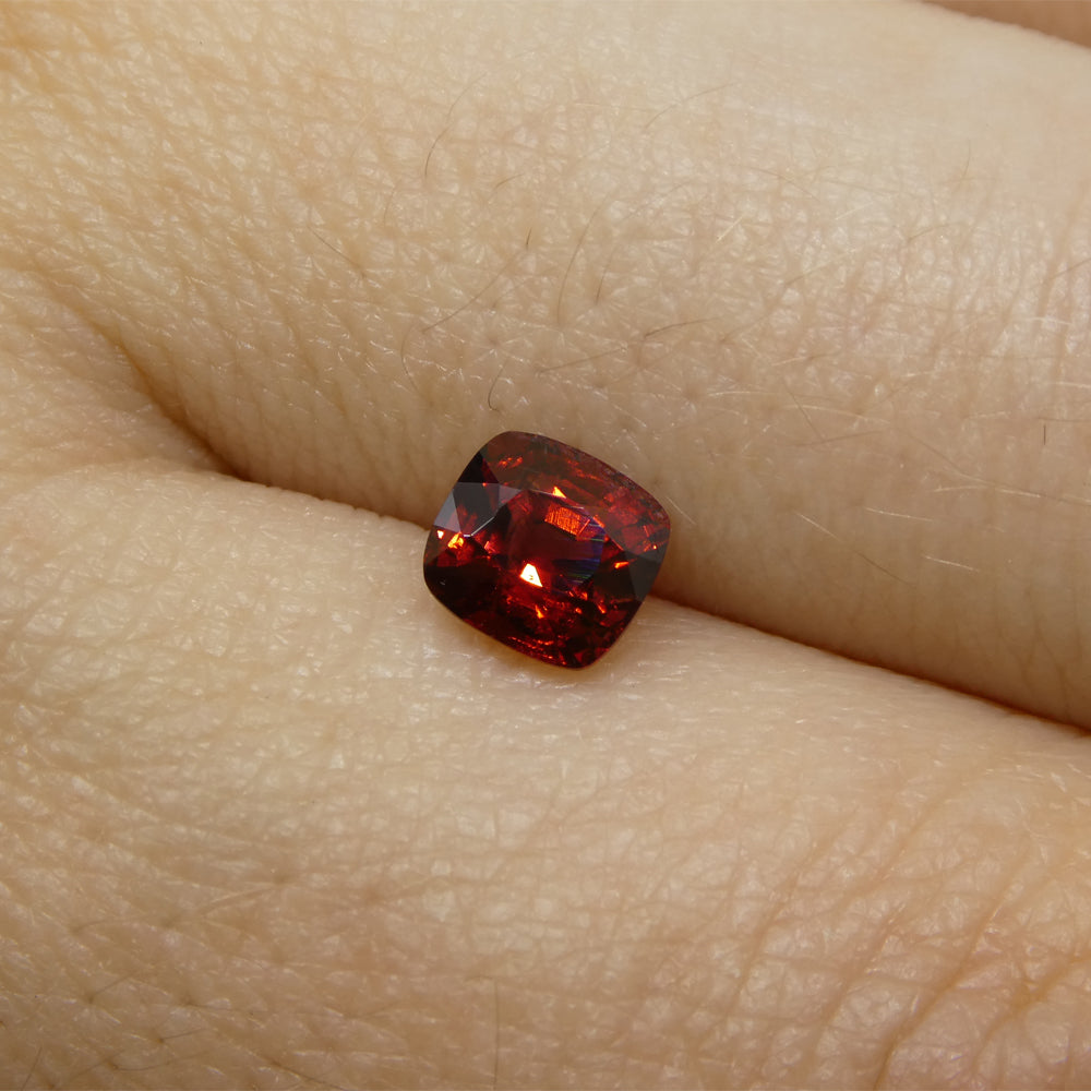 0.9ct Cushion Red Spinel from Sri Lanka, vibrant gem by SkyJems - premium unheated Ceylon gemstone for collectors