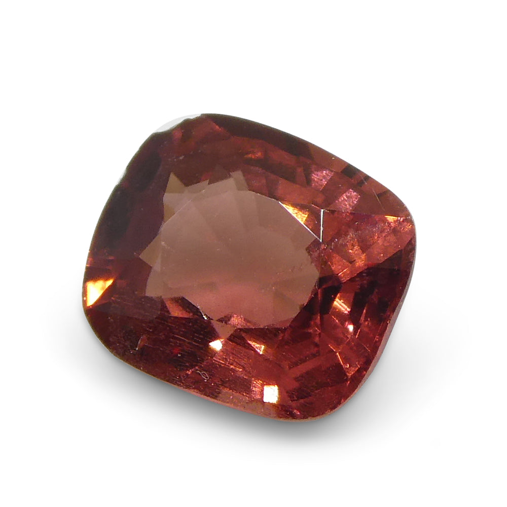 0.74ct Cushion Red Spinel from Sri Lanka, vibrant orange-red gemstone by SkyJems, Canadian colored gem specialists since 1967