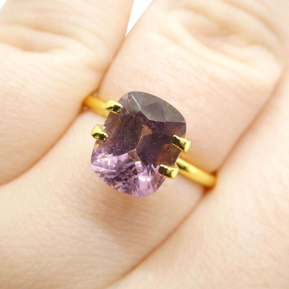 3.51ct Burmese Pink Spinel, Rectangular Cushion Cut | Rare Unheated Gem from SkyJems Canadian Collection