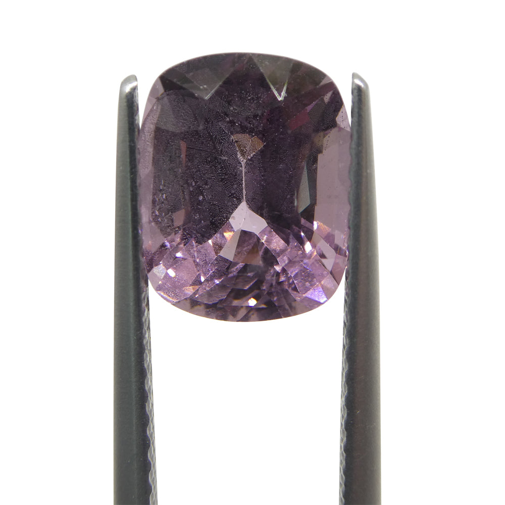 SkyJems 3.51ct Rectangular Cushion Pink Spinel from Burma, rare unheated gemstone in soft purplish-pink hue