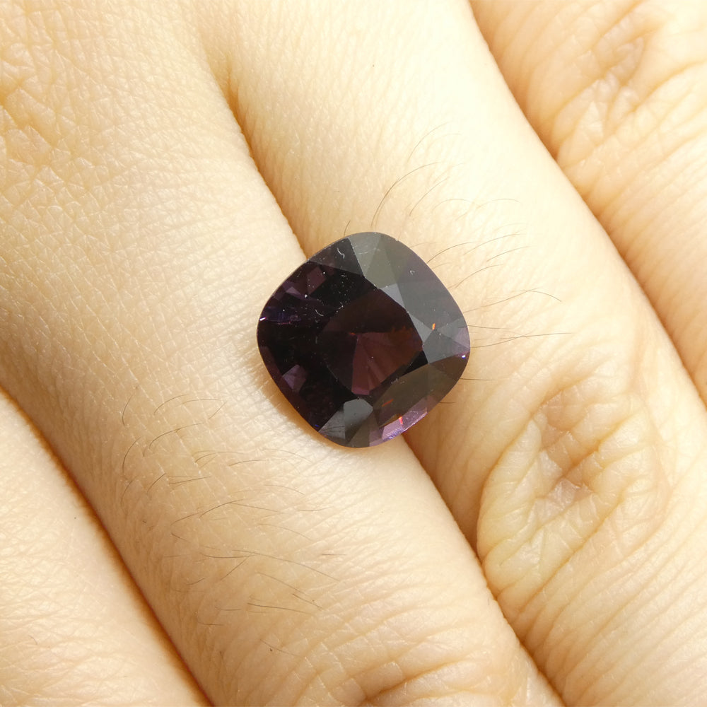 4.37ct Rectangular Cushion Purple Spinel from Burma - Skyjems Wholesale Gemstones