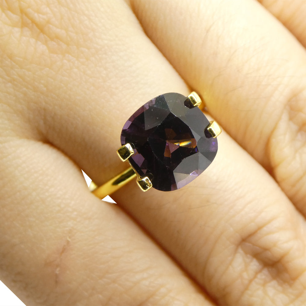 4.37ct Rectangular Cushion Purple Spinel from Burma - Skyjems Wholesale Gemstones