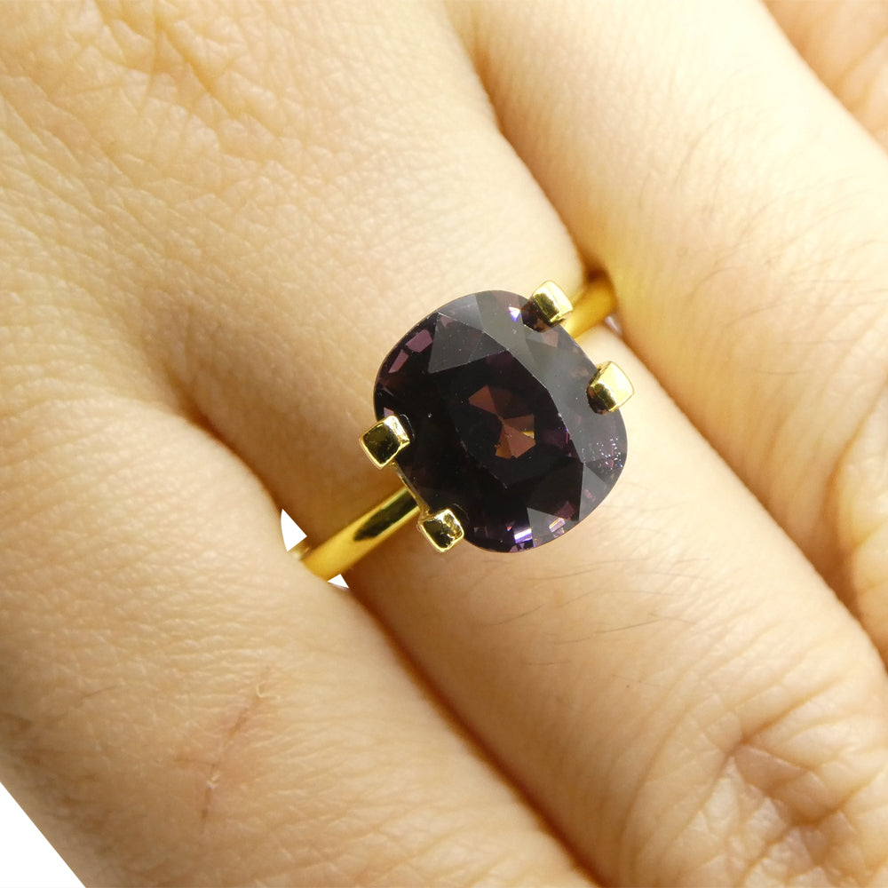 4.18ct Rectangular Cushion Purple Spinel from Burma - Skyjems Wholesale Gemstones