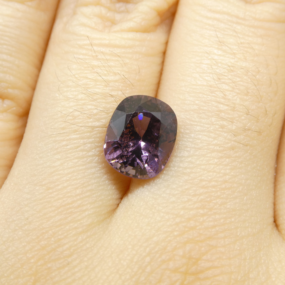 SkyJems 3.24ct Purplish Pink Burmese Spinel, Rectangular Cushion Cut, Rare Collector's Gemstone