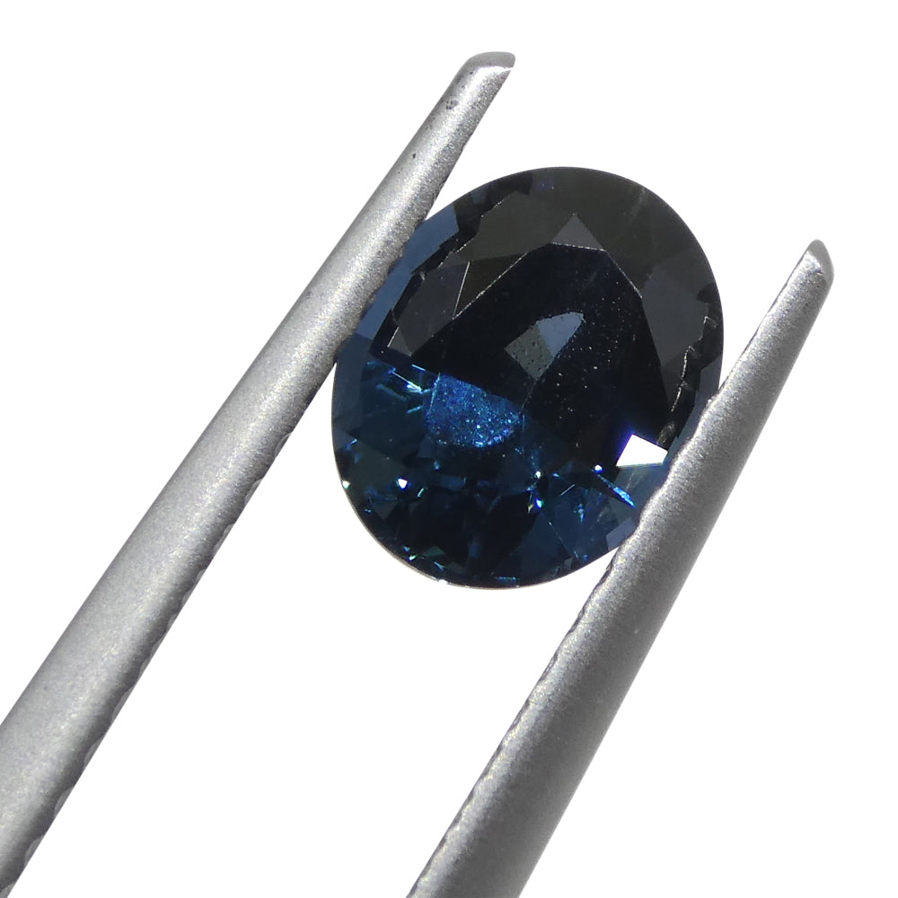 1.25ct Oval Blue Spinel from Burma, Very Slightly Greenish Blue, unheated natural gemstone by SkyJems Canadian gem experts