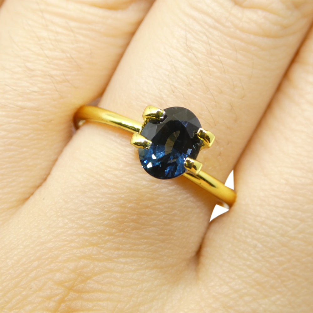1.25ct Oval Blue Spinel from Burma, Very Slightly Greenish Blue, unheated natural gemstone by SkyJems Canadian gem experts