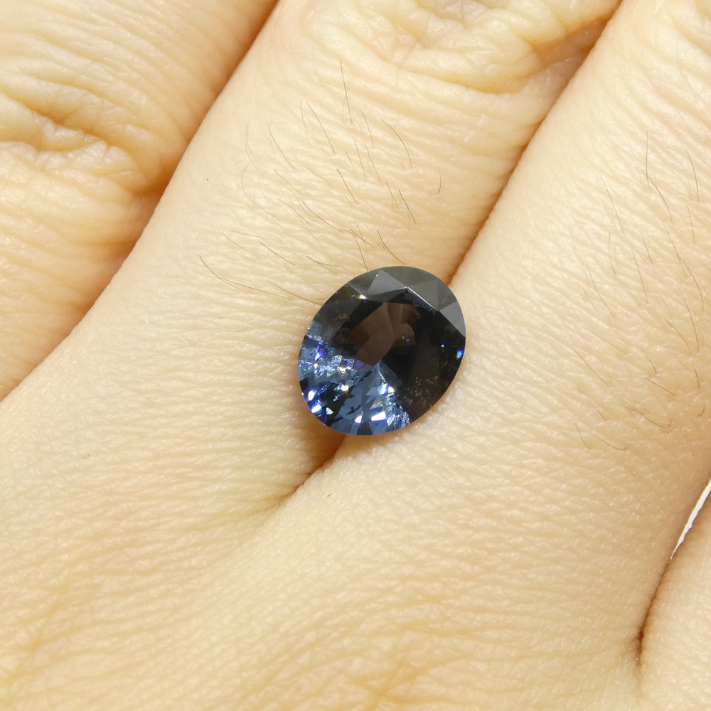 1.8ct Oval Blue Spinel from Burma, premium unheated gemstone by SkyJems, rare Myanmar gem with exceptional color and clarity