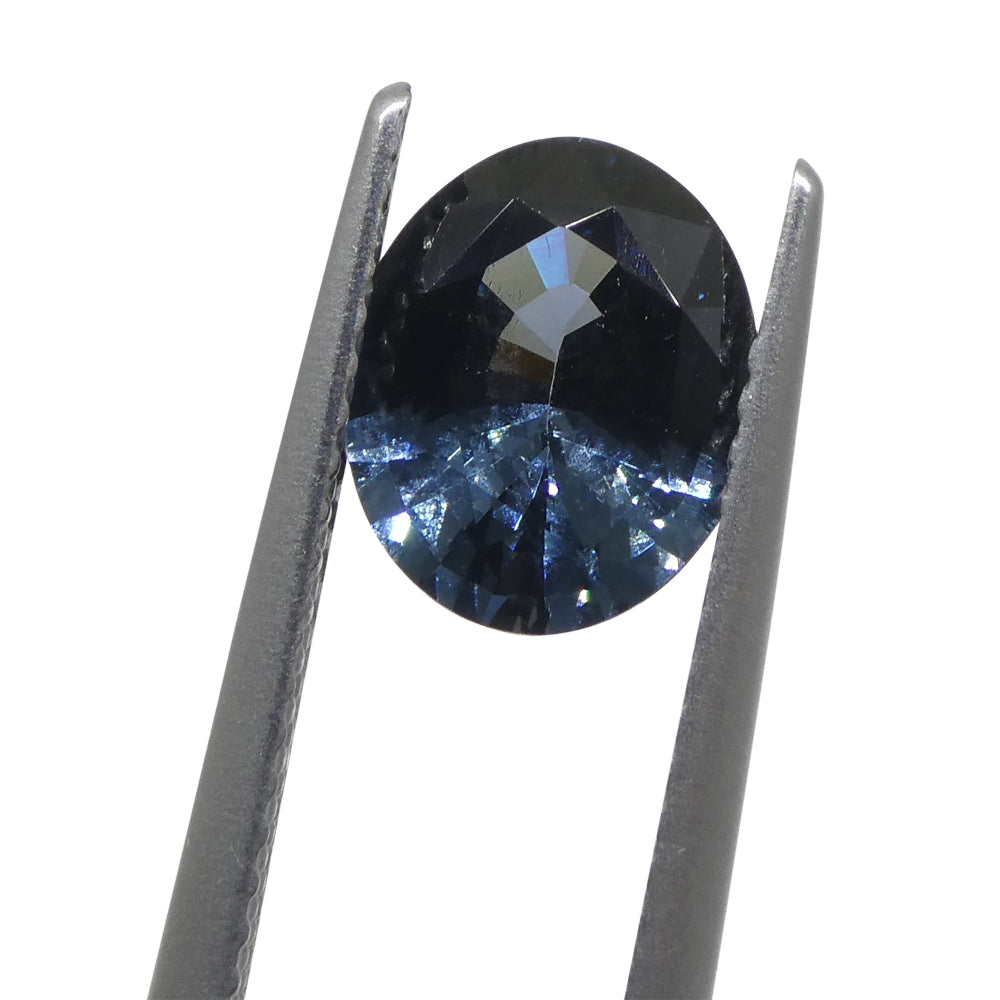 1.8ct Oval Blue Spinel from Burma, premium unheated gemstone by SkyJems, rare Myanmar blue gem in elegant step cut