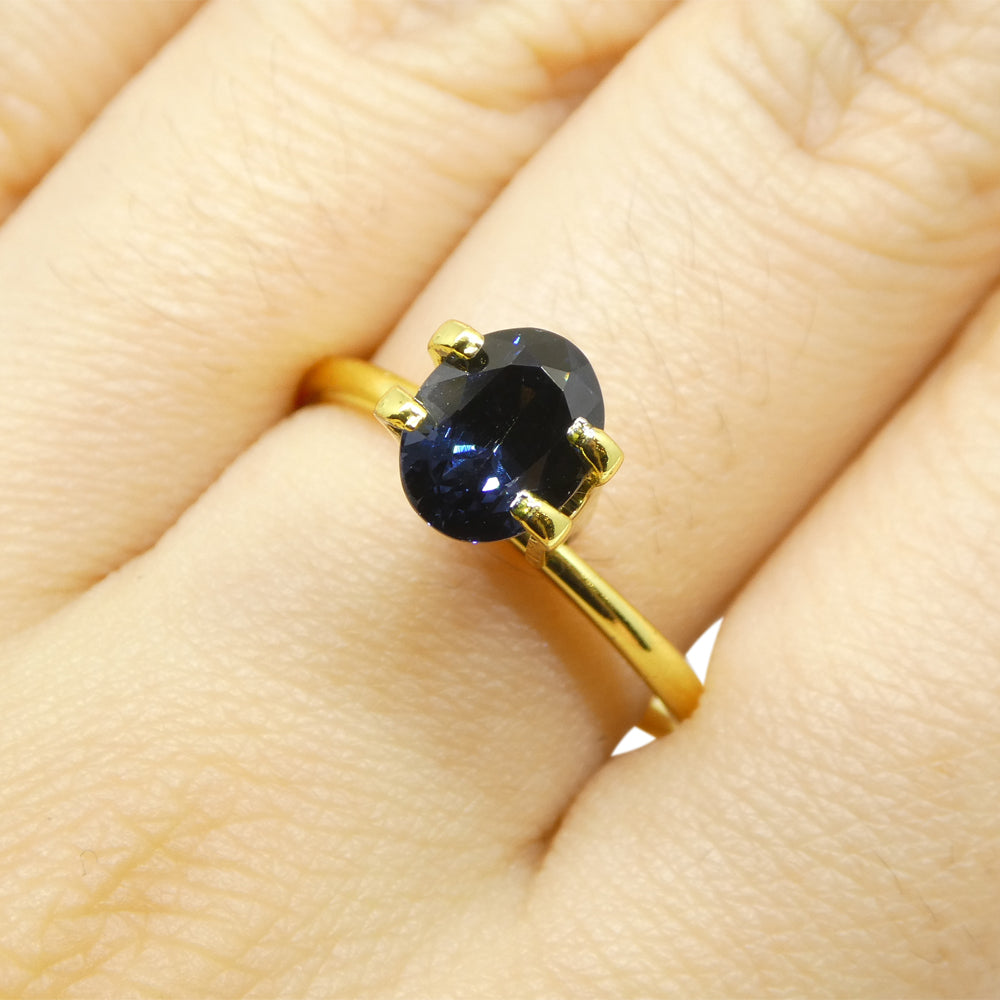 1.74ct Burmese Blue Spinel Oval Gemstone | Premium Step Cut Blue Gem from SkyJems Canadian Collection