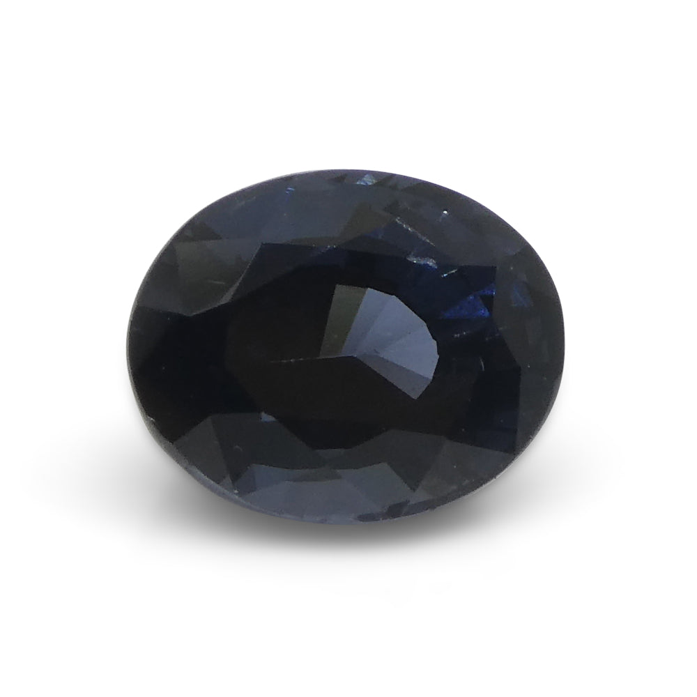 1.74ct Oval Blue Spinel from Burma, medium-dark grayish blue gemstone by SkyJems, premium Canadian colored stone specialists