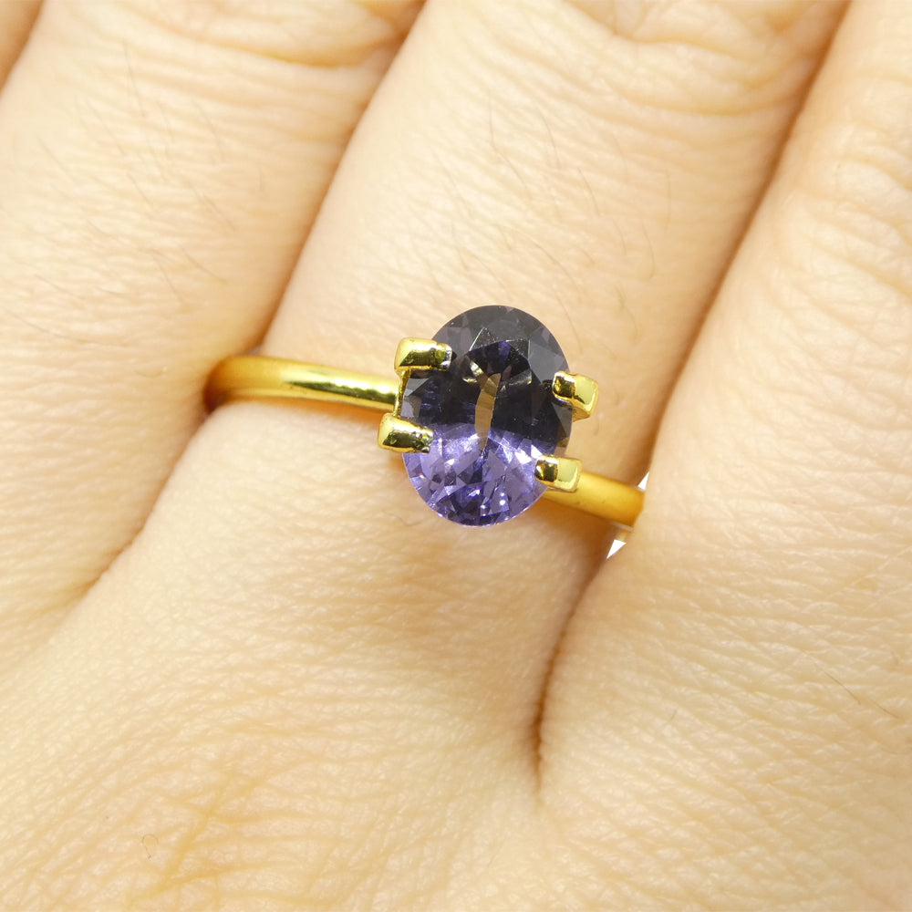 1.43ct Violet Spinel from Burma: Rare Oval Gemstone by SkyJems, Unheated Burmese Purple Gem