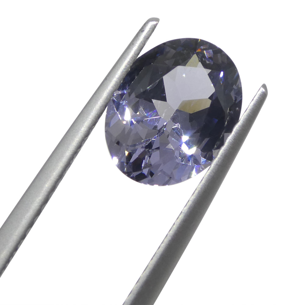 2.5 carat Burmese violet spinel, oval-cut gemstone from SkyJems' rare collector-grade single stone collection