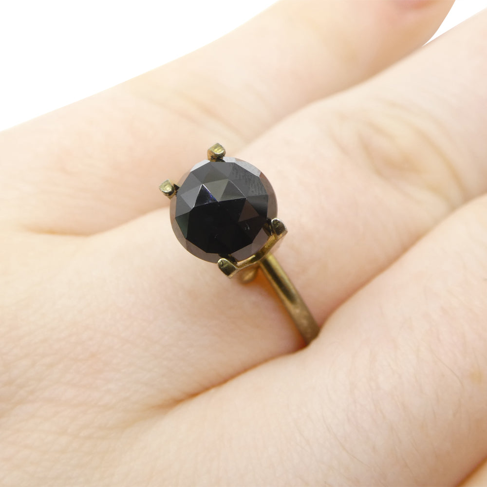 2.55ct Black Round Spinel from Sri Lanka, rare gem stone by SkyJems Canadian jewelers, natural unheated loose gemstone